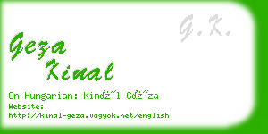 geza kinal business card